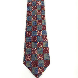 BHS Blue Red Geometirc Necktie 56x3-1/2
